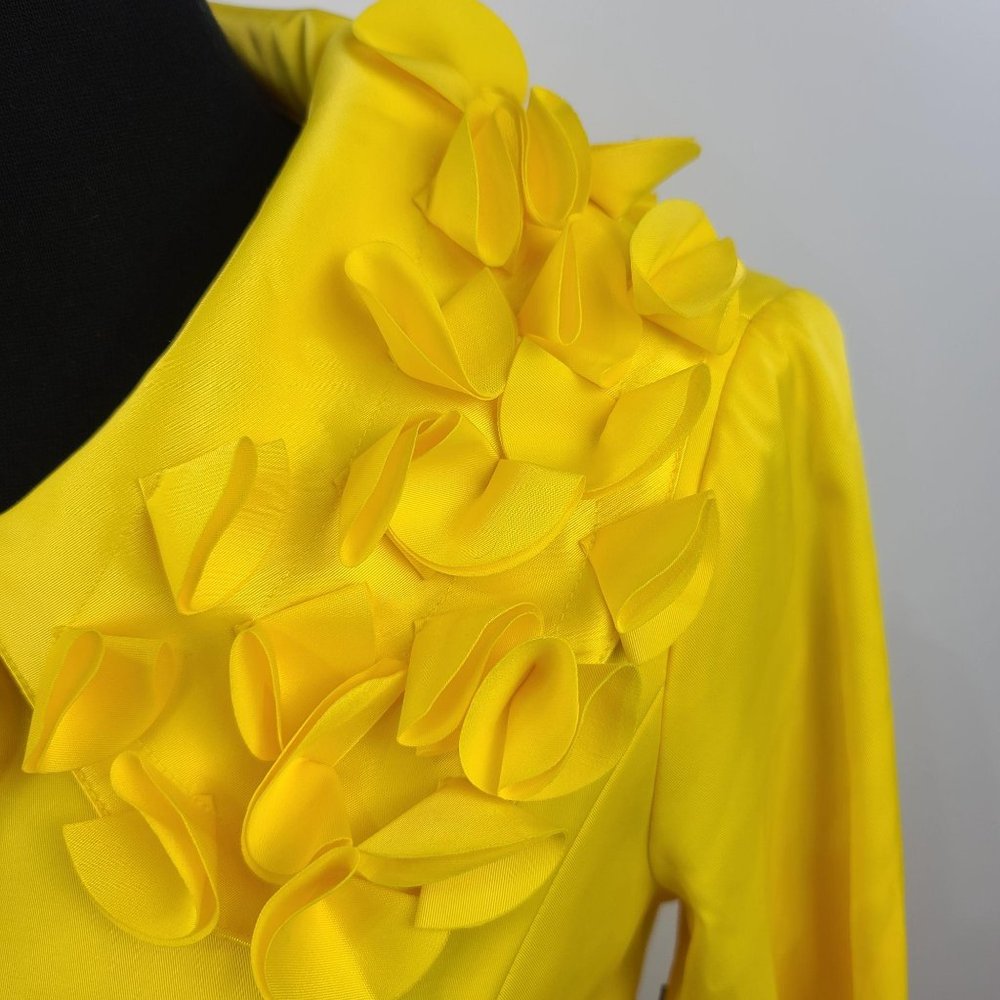 NWT Multiples Yellow 3/4 Sleeve Ruffle Collar S - Picture 6 of 10